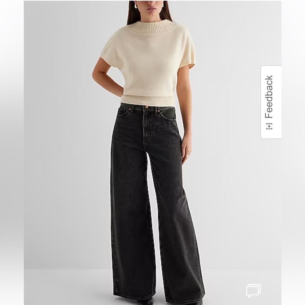New - Express Crew Neck Short Sleeve Sweater